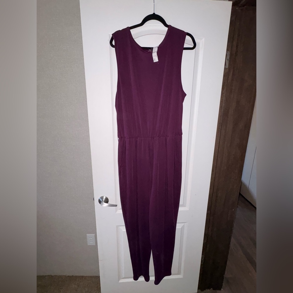 Fabletics Sleeveless Plum Jumpsuit